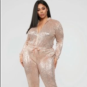 Fashion Nova Rose Gold Jumpsuit Plus 3X